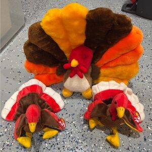 Colorful Plush Turkey Trio